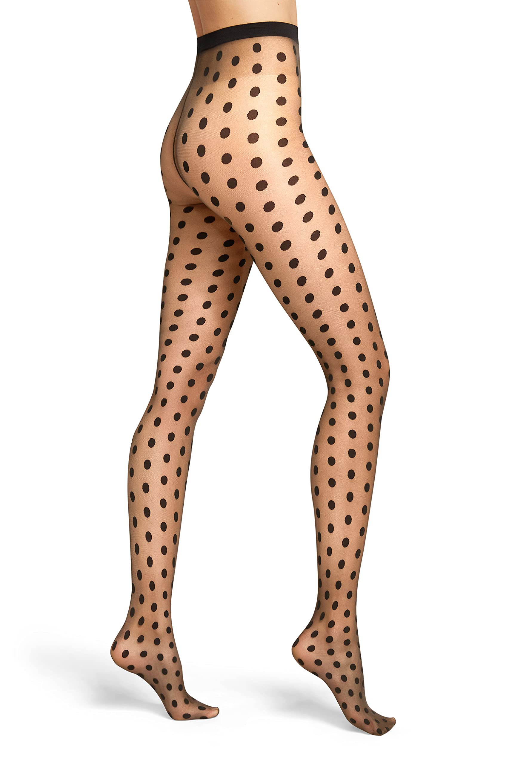 Wolford Elle Tights For Women, Fairly Light/Black, X-Small