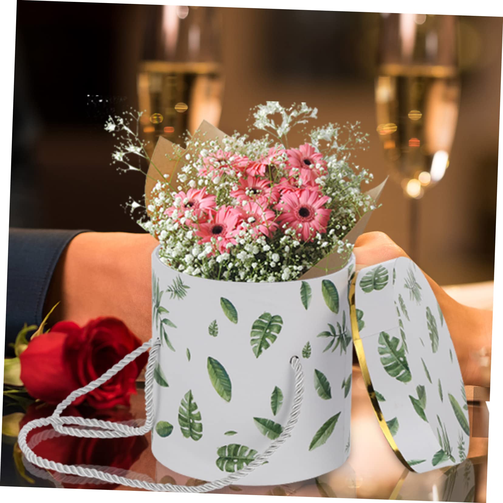 Didiseaon Boîte À Dragées De Mariage Bouquet Rond Boîtes En Papier Petit Seau À Fleurs Décoration De Boîte