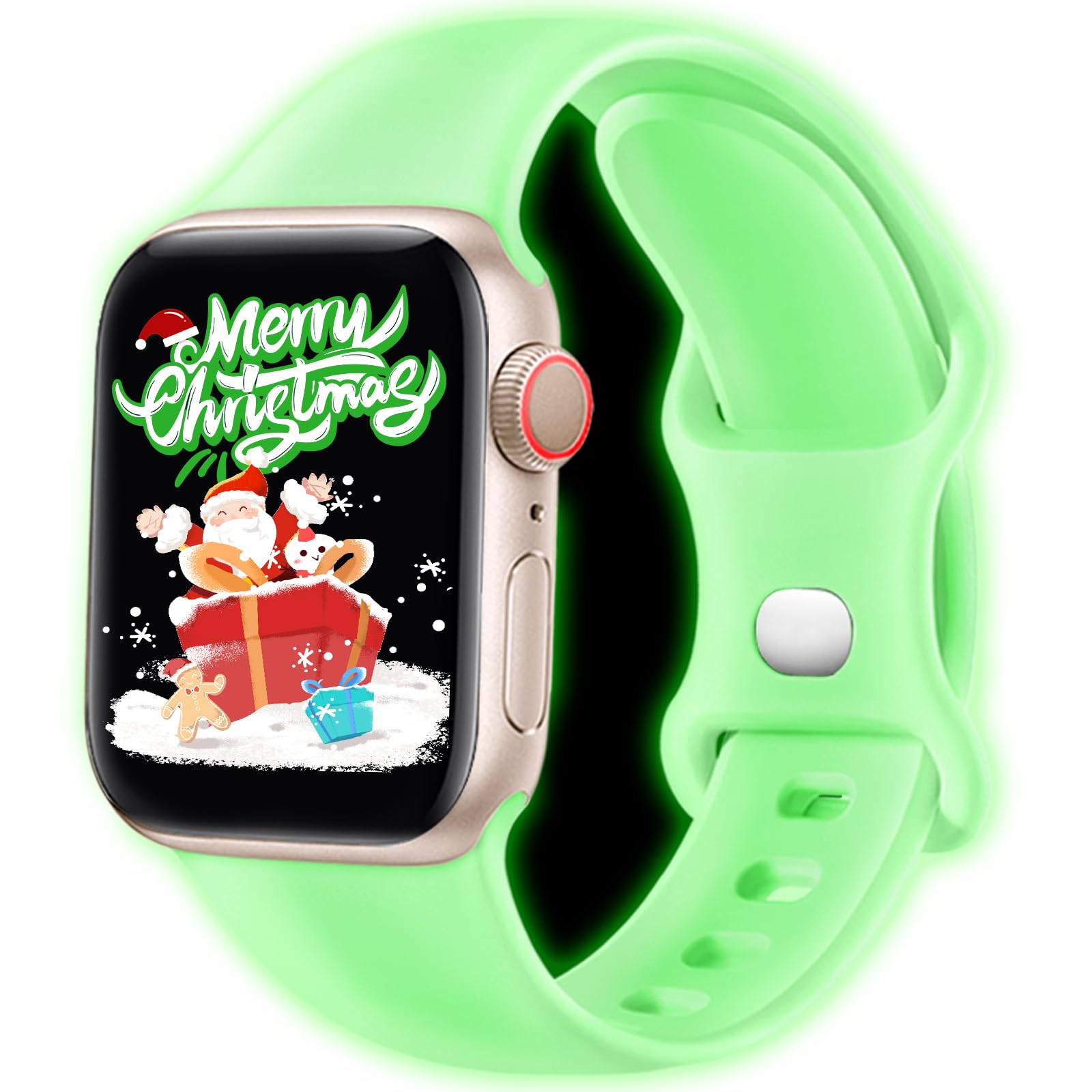 Halloween Glow Cute Band Compatible with Apple Watch Band 38mm 40mm 41mm 42mm 44mm 45mm 46mm 49mm Women Men, Soft Silicone Sport Strap for iWatch