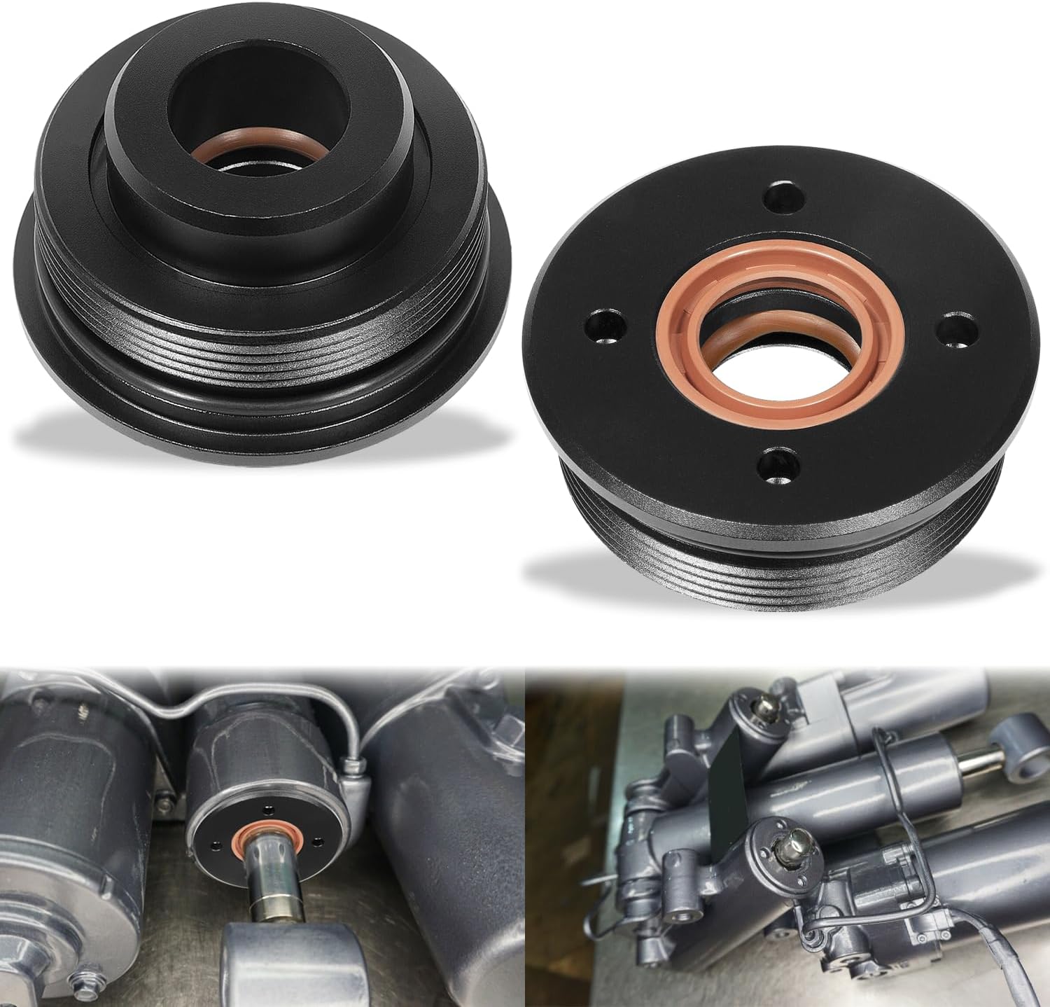 Tilt Cap/Gland with Seals Fit for Yamaha 200-225-250-300 HP V6 3.3L End Cap Tilt Cylinder 61A-43811-00-00 (2PC)