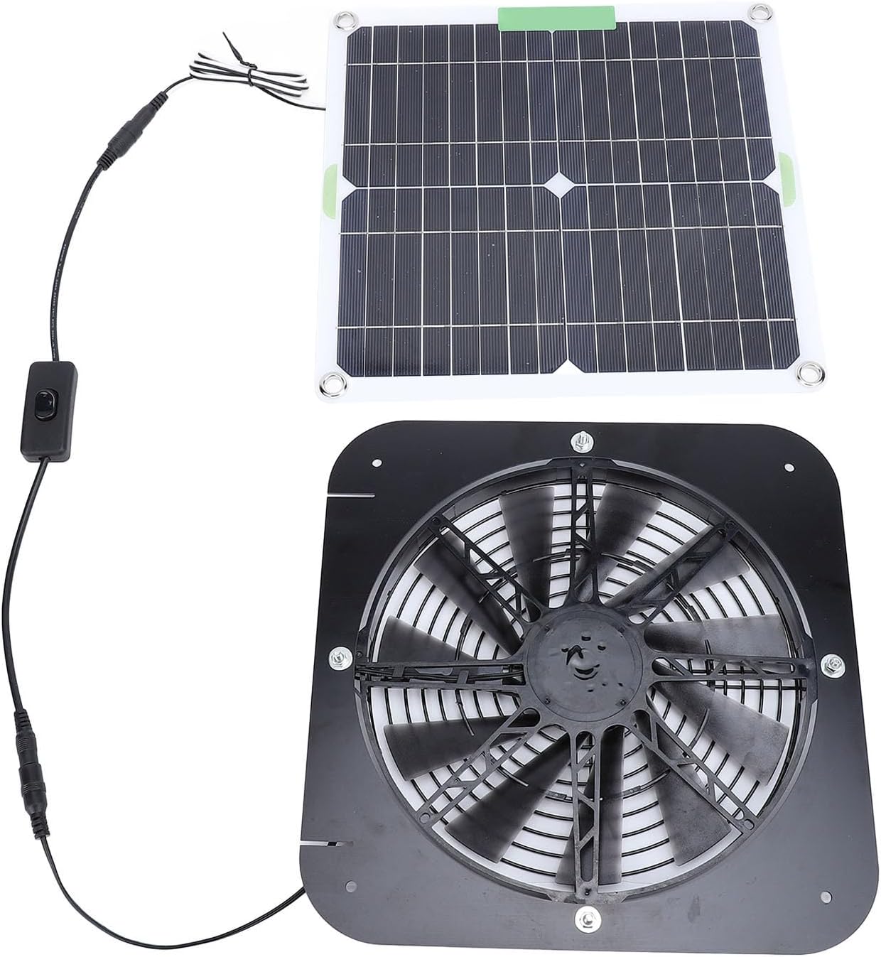 100W Solar Exhaust Fan for Chicken Coop: 13.5Inch Solar Powered Ventilation Fan for Greenhouse, Shed, Rv and Dog House