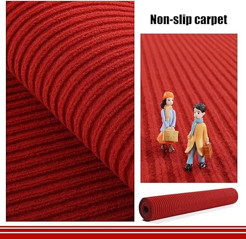Miniatura 7 de HOMBYS Alfombra roja extra gruesa de 450 GSM para fiestas y eventos, 3 x 10 pies, camino de pasillo rojo para ceremonia de boda, alfombra de