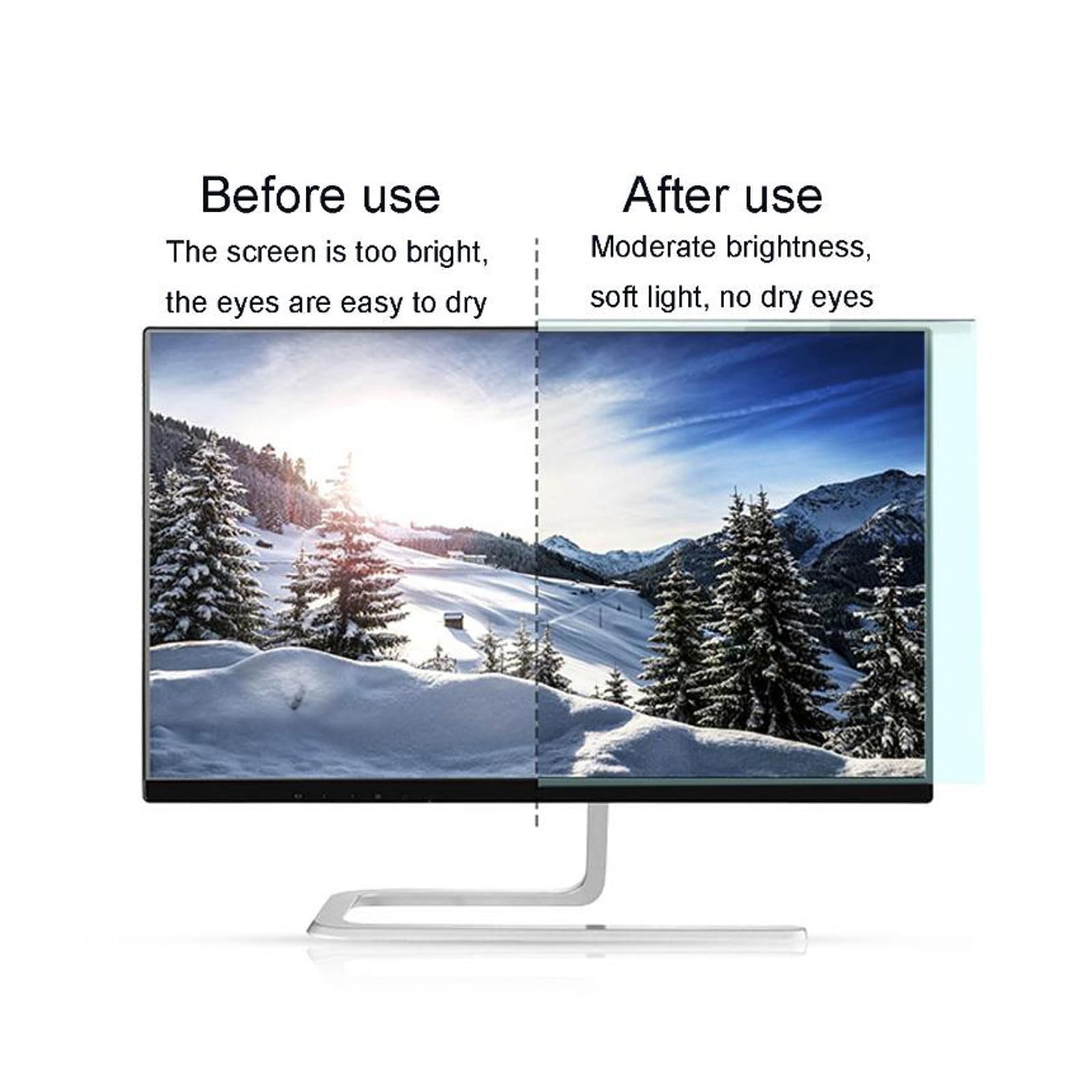 Filtre ecran Lumiere Bleue,Blocage de la lumière Bleue Protecteur d'écran,Amovible Filtre Anti-Lumière Bleu Premium,Film de Protection d'écran pour Ordinateur et Moniteur PC