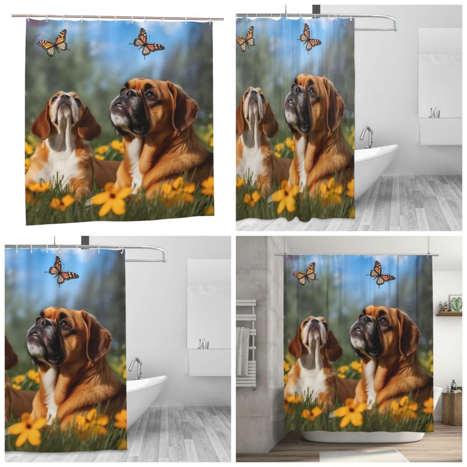 Rideau de douche en polyester lavable 183x183 cm BONDIJ