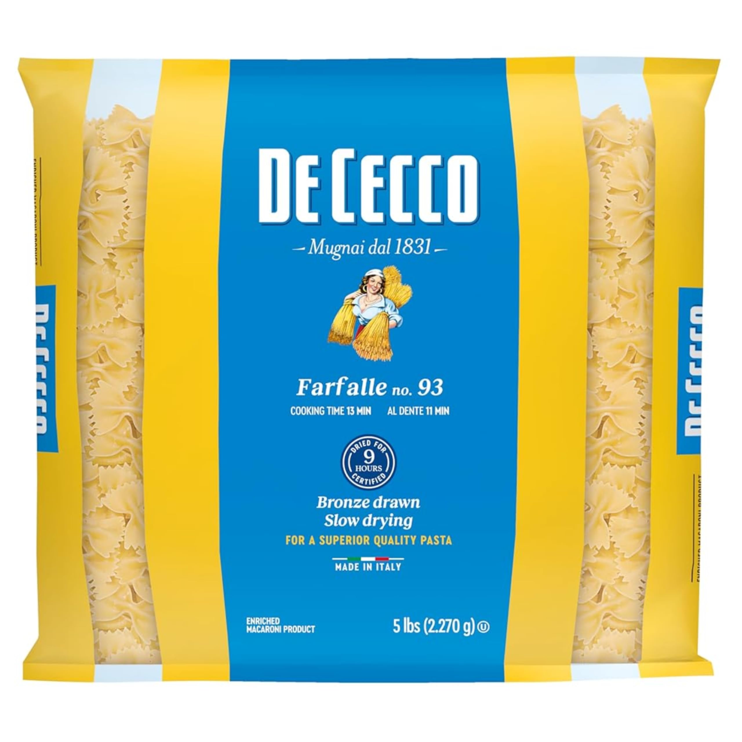 Semolina Pasta, Farfalle, 5 Pound