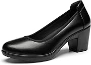 DREAM PAIRS Women's Chunky Closed Toe Low Block Heels Work Pumps Comfortable Round Toe Dress Wedding Shoes Nereida