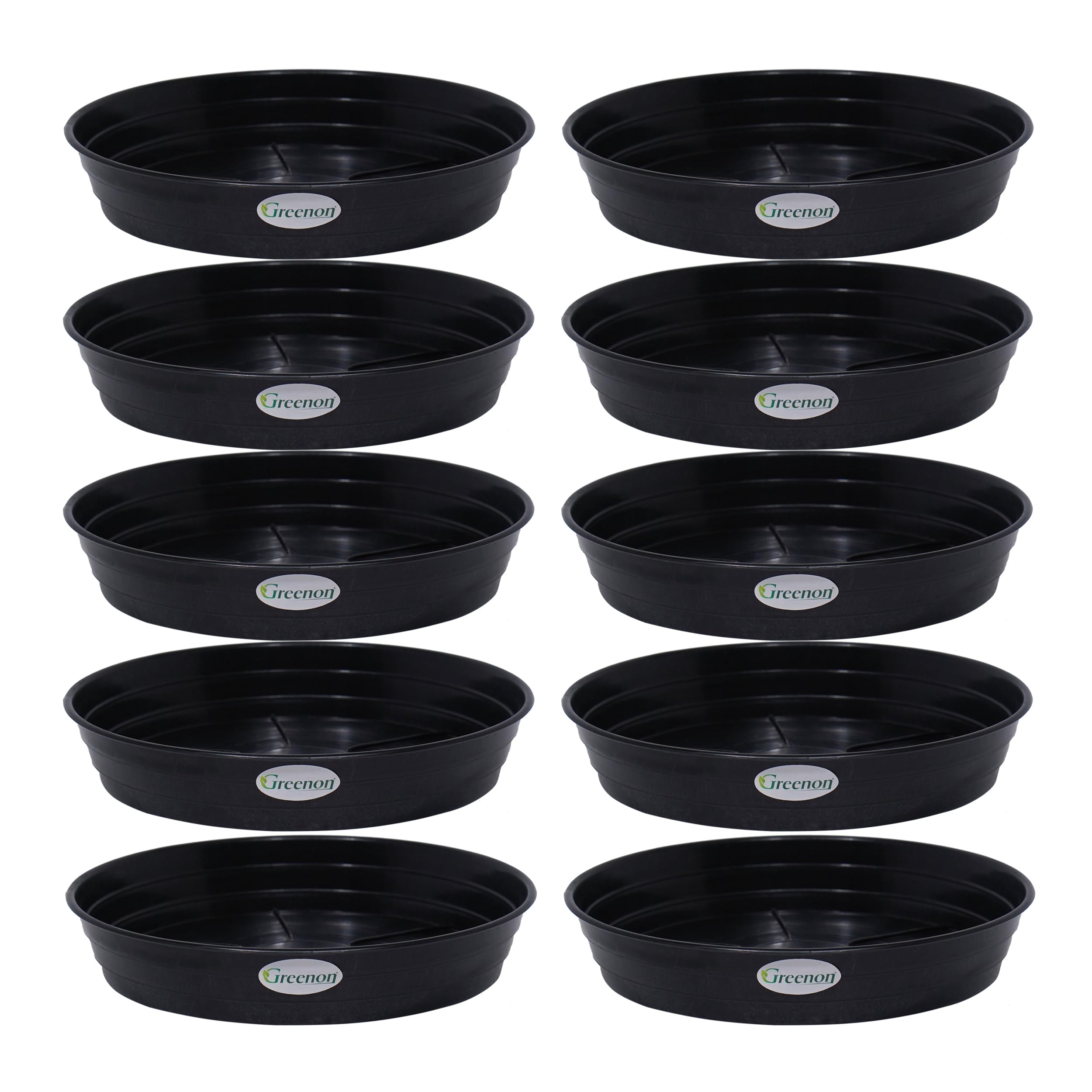 GREENON® 8 inch Plant Saucer | Pack of 10 | Black | Heavy Duty Gamla Dripping Plate,Tray | Saucer High Sides Help Retain Excess Water | Suitable for Indoor and Outdoor Balcony Garden (B0CRBLB3NJ) Amazon Price History, Amazon Price Tracker