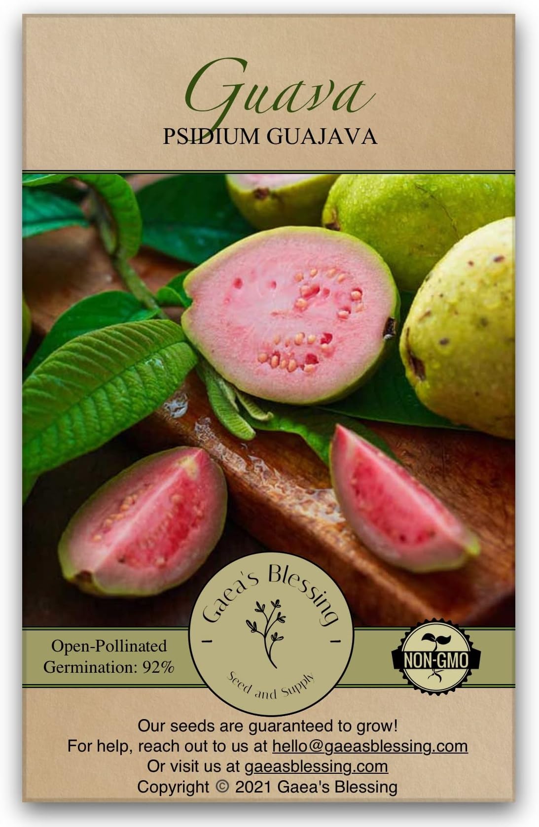Gaea's Blessing Seeds - Guava Seeds - Heirloom Non-GMO Seeds with Easy to Follow Instructions 90% Germination Rate
