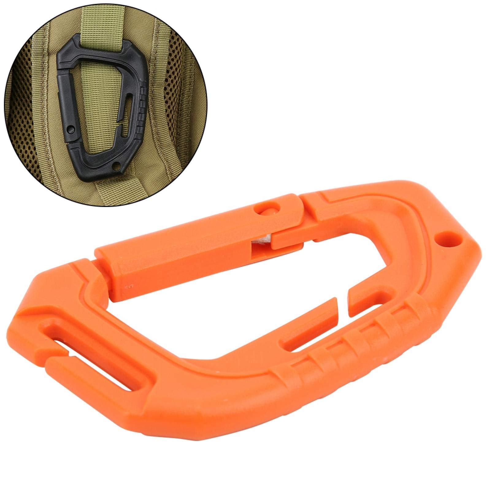 Moschettone da arrampicata, 10 fibbie in plastica ad alta resistenza, ganci portachiavi con anello a D, per alpinismo all'aperto e uso tattico