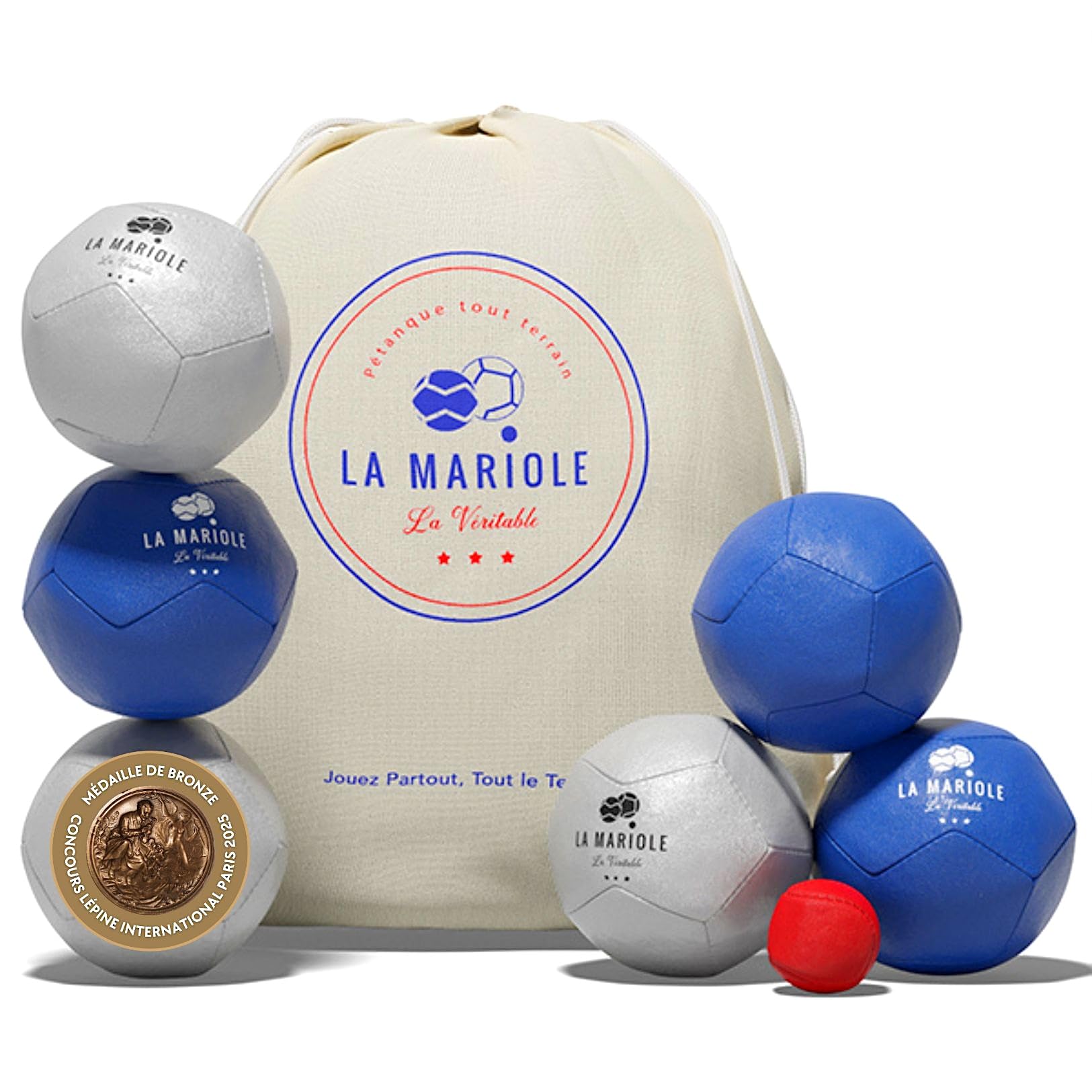LA MARIOLE - Zestaw kul do petanque do użytku wewnątrz i na zewnątrz, do użytku wewnątrz i na zewnątrz, oficjalny pakiet V4