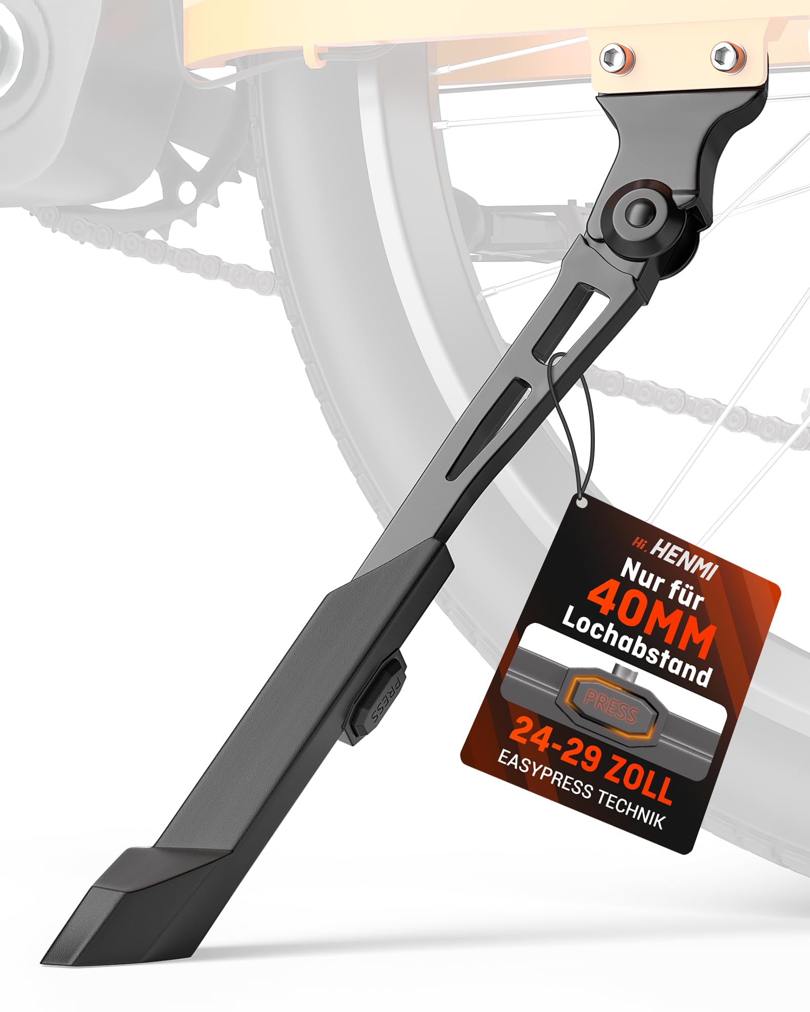 HENMI 24-29 Zoll Fahrradständer 40mm Lochabstand | Aluminium, Verstellbarer, ausgelegt für E-Bike,MTB, Trekkingrad, Cityräder