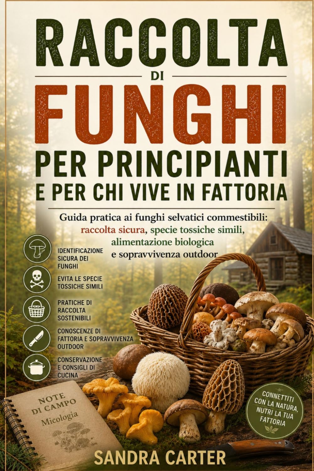 Raccolta di funghi per principianti e per chi vive in fattoria: Guida pratica ai funghi selvatici commestibili: raccolta sicura, specie tossiche simili, alimentazione biologica e sopravvivenza outdoor