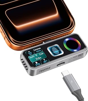 TWOPAN 2TB MagSafe Fingerprint SSD for iPhone 15/16/17, External Storage Records ProRes 4K 60fps Directly, 1050MB/s UltraFast Transfer, PD Charging, AR Glasses Ready, for iPhone, Mac, PC, Steam Deck