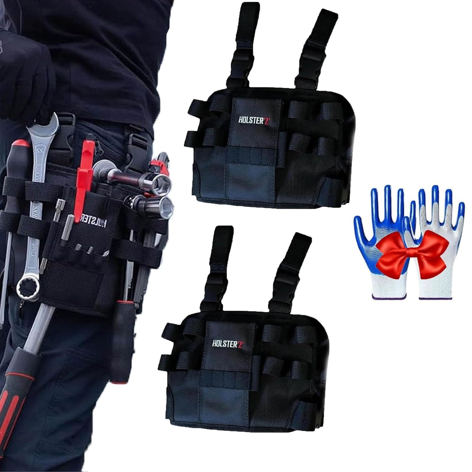 Fjzfxkzl Men's 2 Pcs Elory Holster Z 2.0,Holster Z 2.0 Tool Pouch,Leg Pouch For ,Multi-Tool Electrician Tools Pouch With Leg Tool Belt,Electrician Tool Repair Tool Bag(2 Pcs)