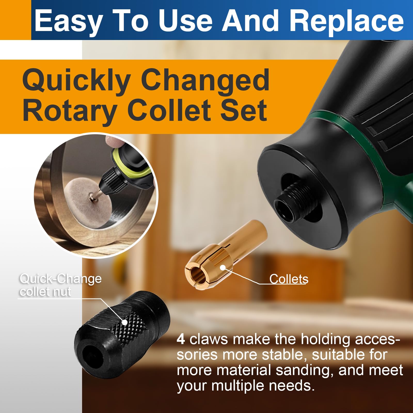 Dremel Collet Set - 2 Sets Rotary Tool Collets -6