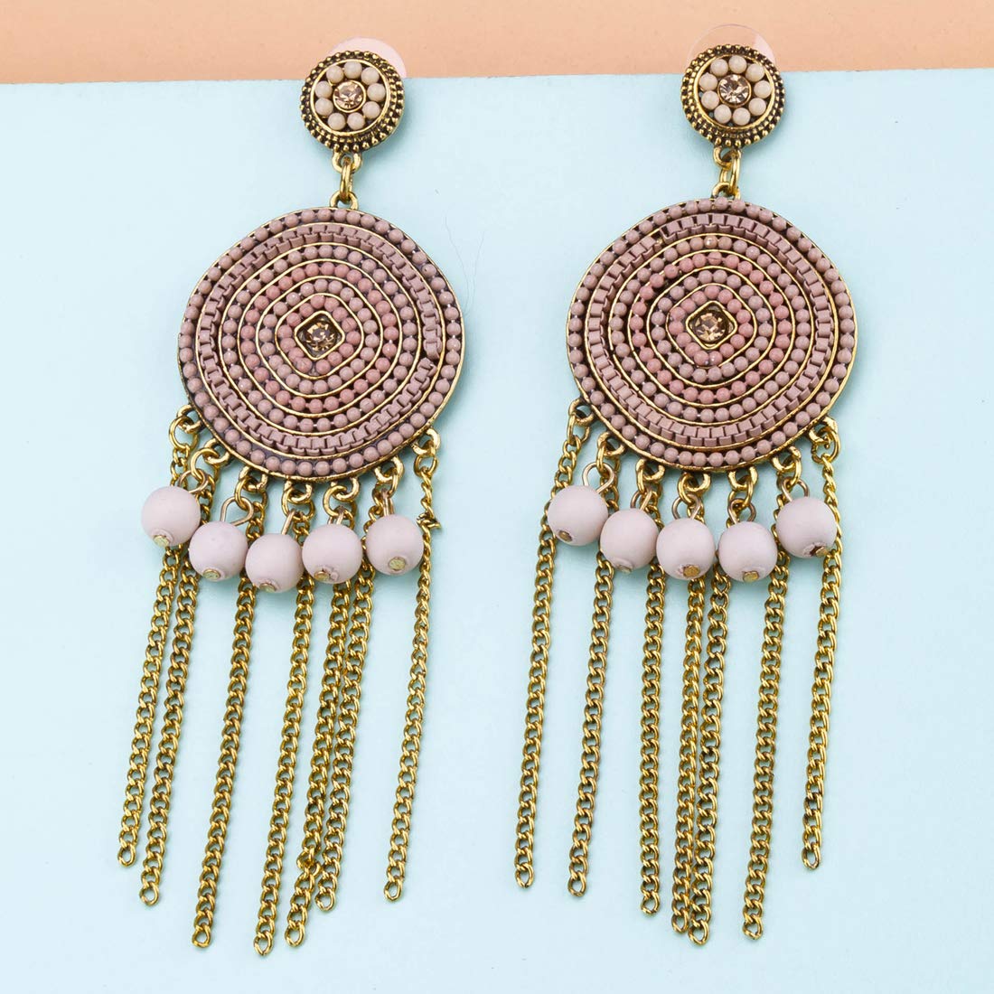 Emerald Plated Chain Drop Earrings