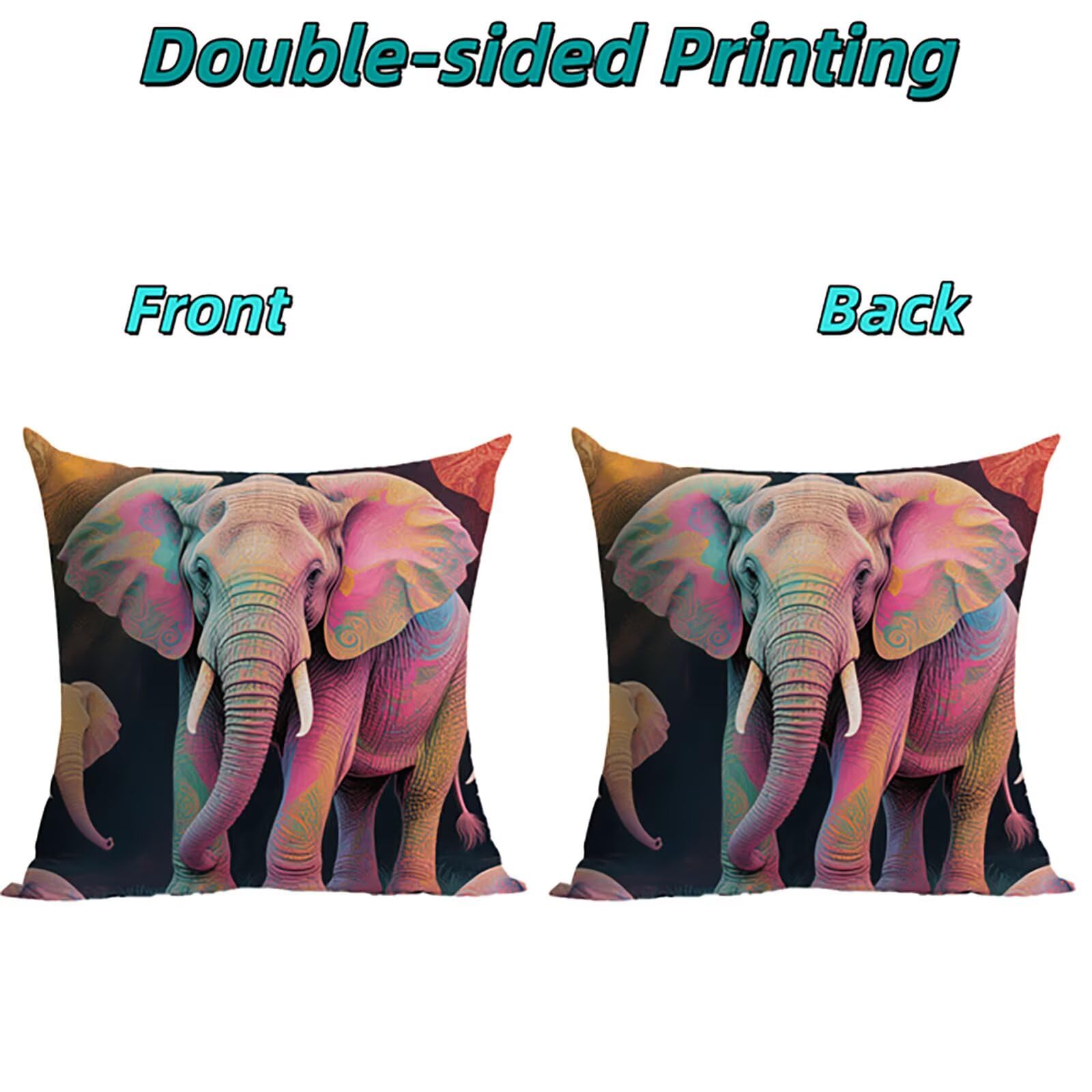 Elephant Outdoor Kissenbezug 60x60cm Wasserdicht Kopfkissenbezug THDZ-0958