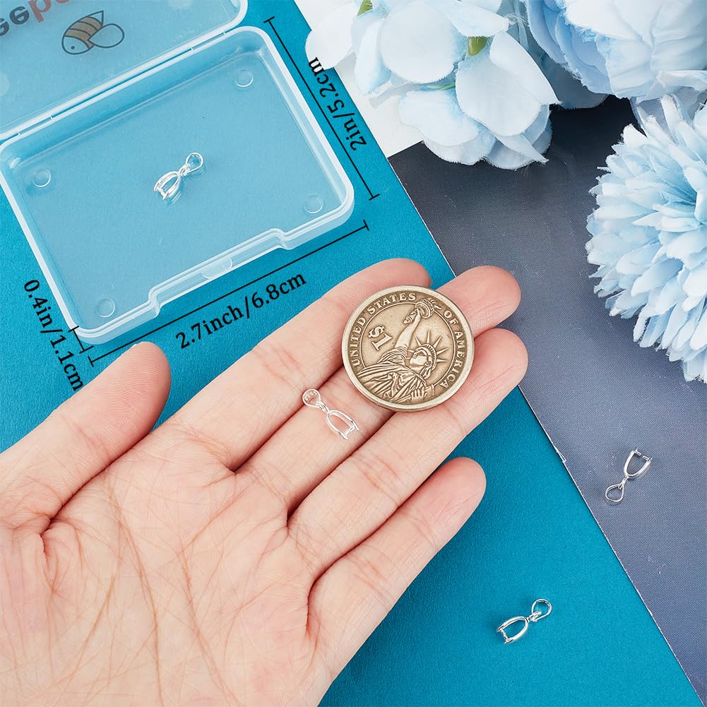 Beebeecraft 1 Scatola 20 Pz Peg Bails 925 Sterling Silver Eye Pin Pinch Bails Pearl Cup Charm Connettori Perle Risultati per La Creazione di Gioielli di Compleanno Fai da Te