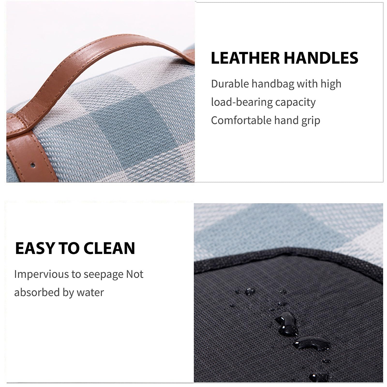 Coperta da picnic impermeabile, tappetino pieghevole portatile, coperta da esterno per spiaggia, campeggio e viaggi, facile da pulire, design a griglia piccola