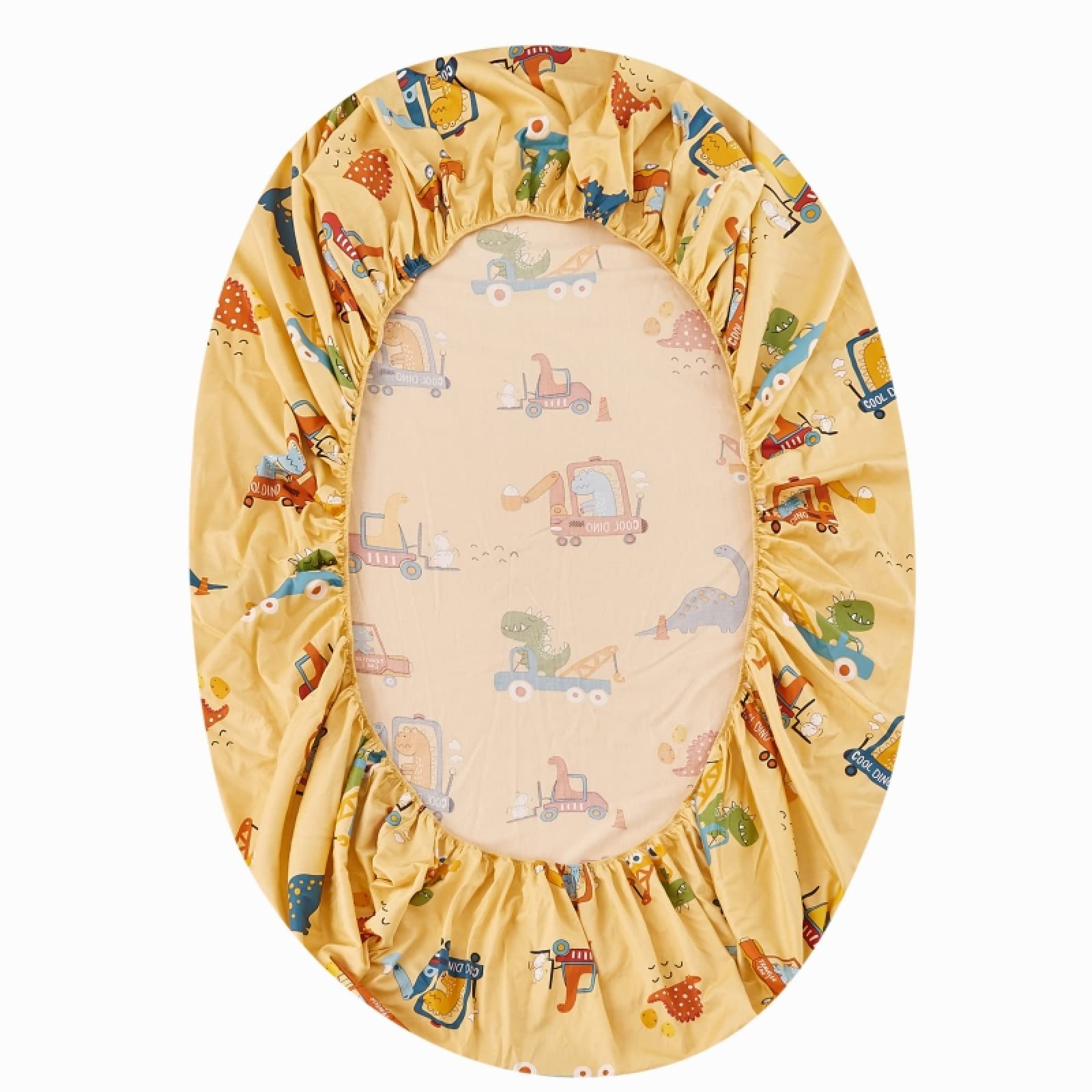 Prześcieradło z gumką, elastyczne, 90 x 200 cm, bawełniane prześcieradło z gumką, do łóżeczek dziecięcych, miękkie, z nadrukiem, korona