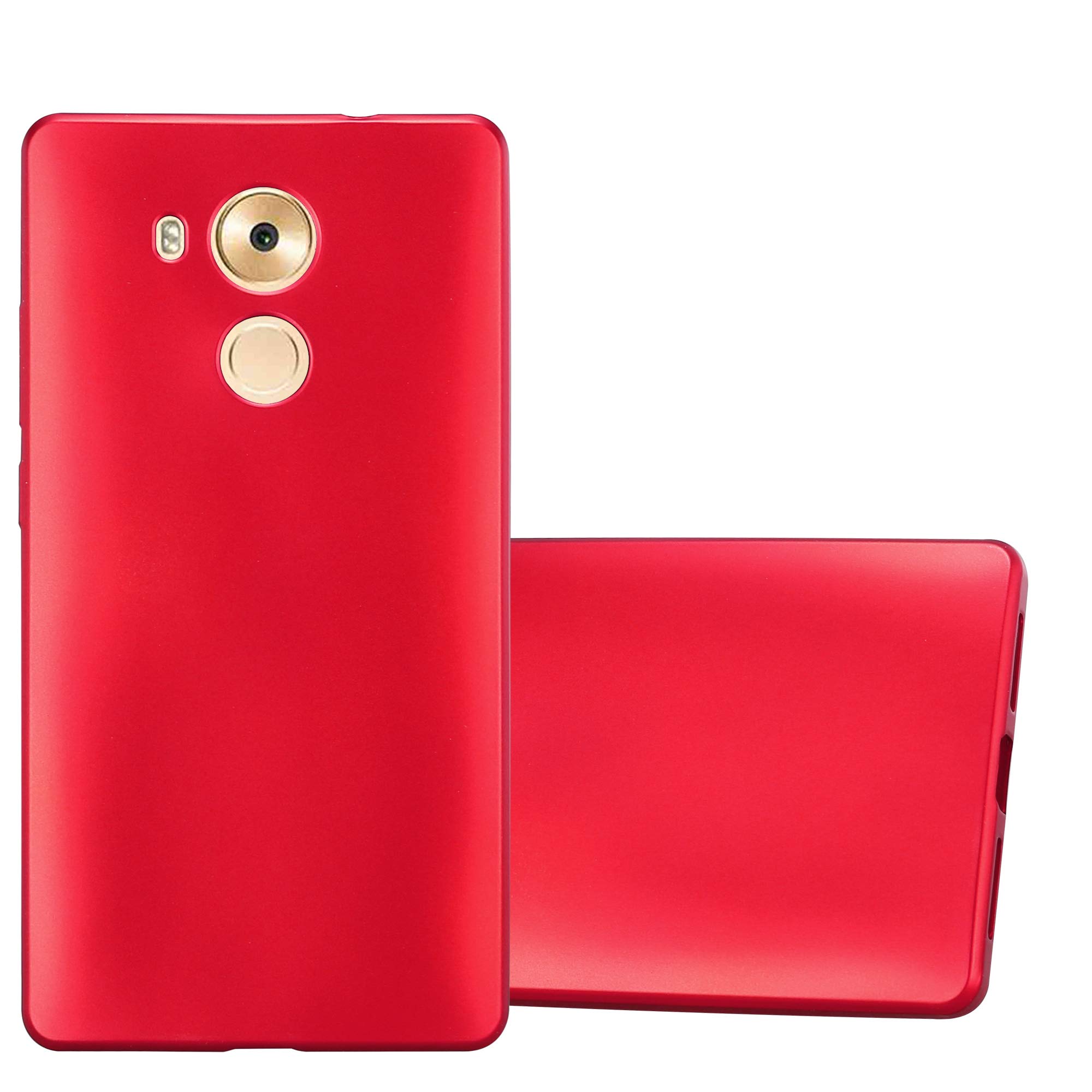 cadorabo Case works with Huawei MATE 8 in METALLIC RED - Shockproof and Scratch Resistant TPU Silicone Cover - Ultra Slim Protective Gel Shell Bumper Back Skin