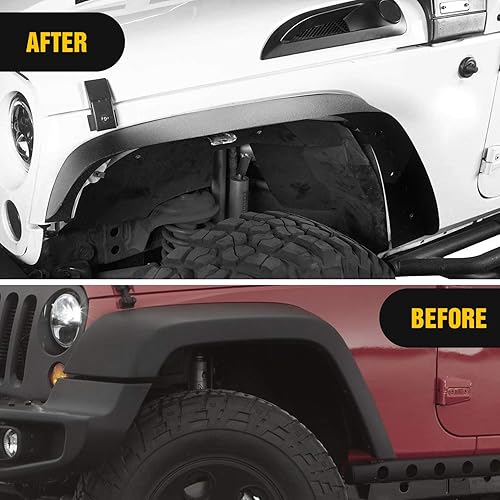 Miniatura 6 de Nilight Off-Road Fender Flares Kit Compatible with 2007-2018 Wrangler JK (2/4 Doors) Heavy-Duty Solid Steel Black Textured Fenders for Unlimited JK