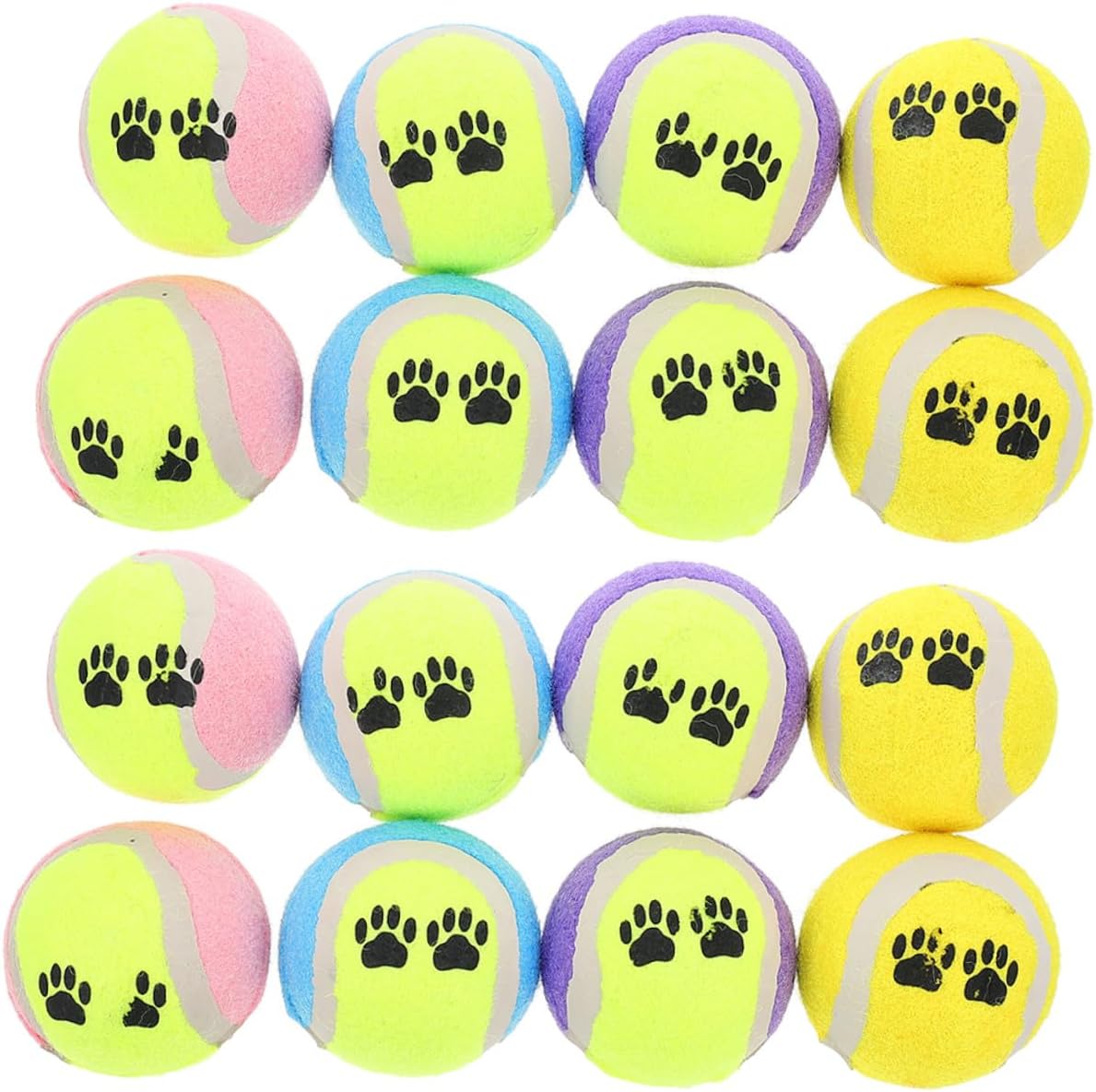 TOYANDONA 16pcs Dog Plush Tennis Balls Interactive Throwing for Dogs 7cm Diameter Random Color Pet Training Play Balls for Puppies and Adult
