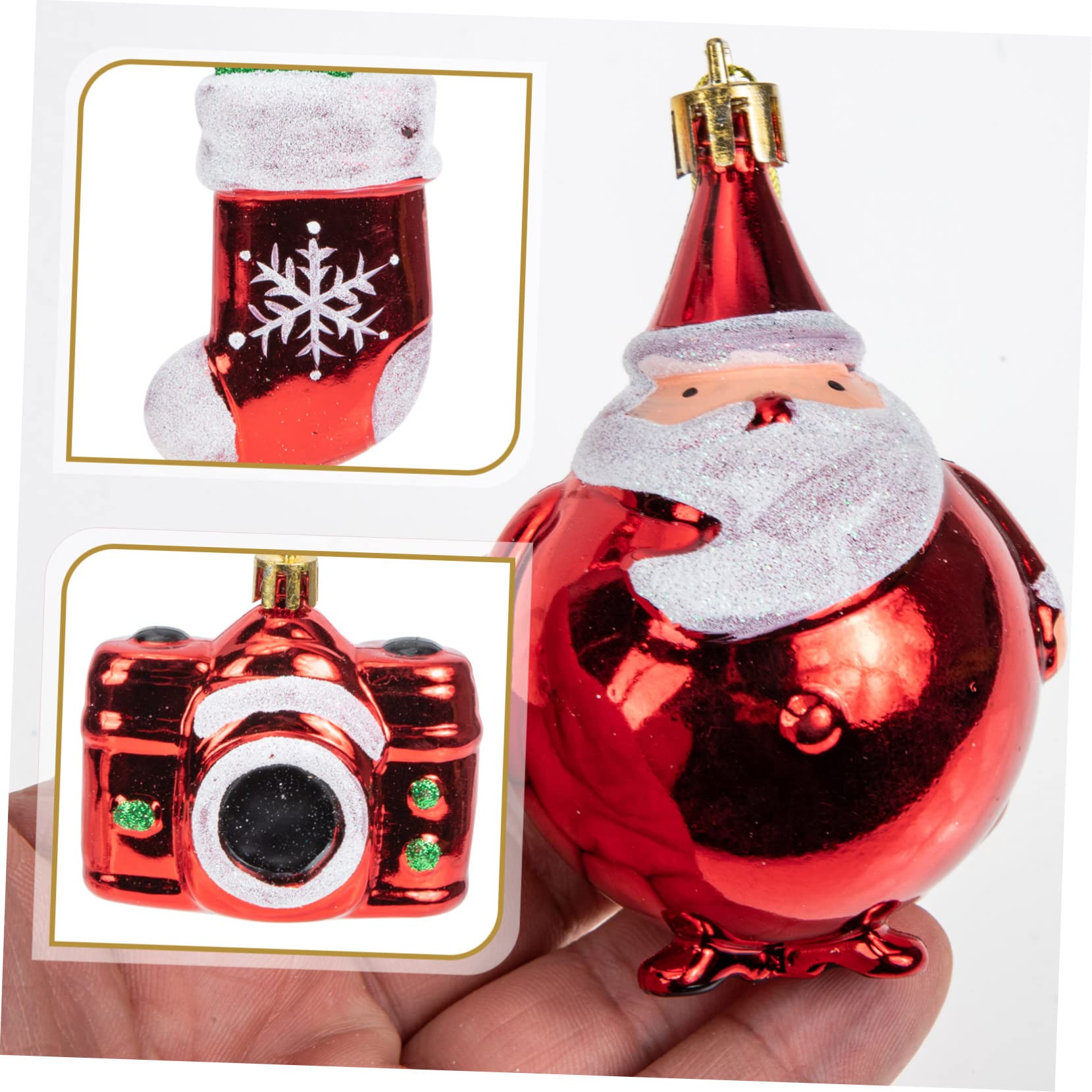 Ciieeo 2 Juegos De Colgantes para Árbol De Navidad Adornos Decorativos Rojos para El Hogar 6 Unidades.