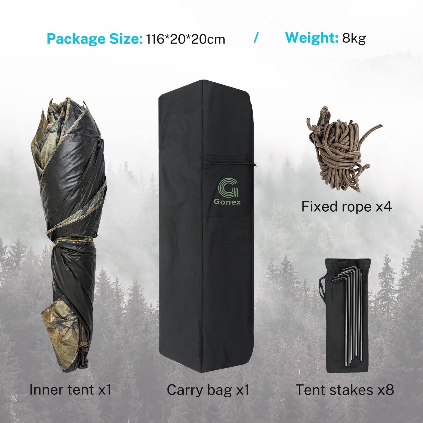 Gonex Hunting Blind, 270 Degree See Through Ground Blind 23 Person