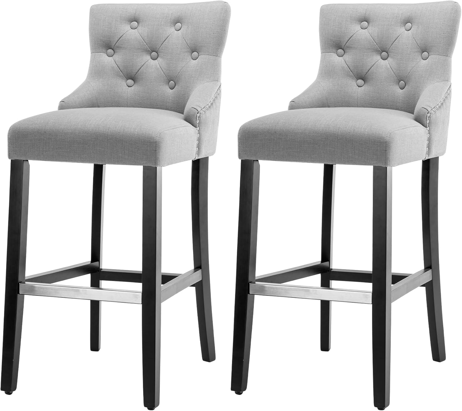 Creek Vista 29 Inches Linen Bar Height Bar Stools Set of 2