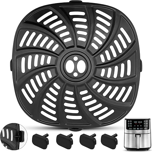 Sartén para freidora de aire Gourmia de 7 cuartos de galón, antiadherente ovalada de 8.97 x 8.97 pulgadas, accesorios para freidora de aire, piezas