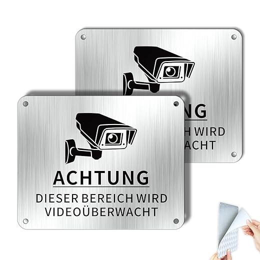 Videoüberwachungswarnschild aus Aluminium