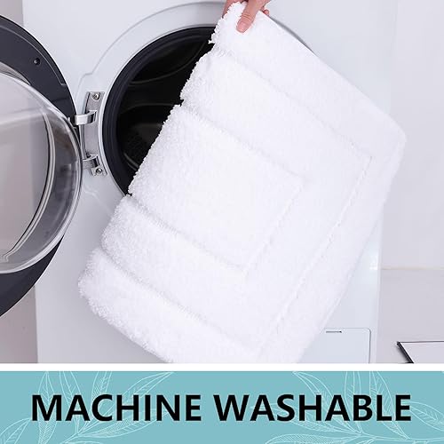 Miniatura 5 de Buganda Tapetes de baño, 30 x 20 pulgadas, de microfibra suave y absorbente, antideslizantes, peludos, lavables a máquina, para el suelo del baño,