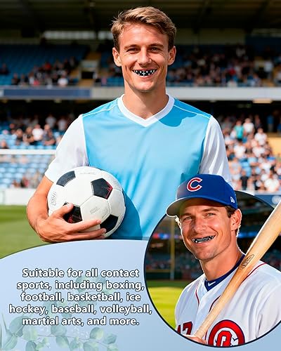 Miniatura 5 de 4 protectores bucales  Faith Cross protector bucal con funda, protectores bucales religiosos para adultos, para fútbol, boxeo, baloncesto, lacrosse,