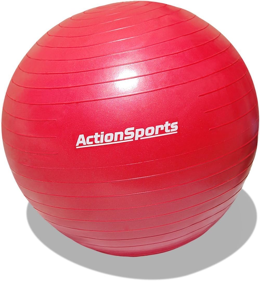 Action Sports Anti-burst Exercise Stability Ball with Pump (Red (70 cm))