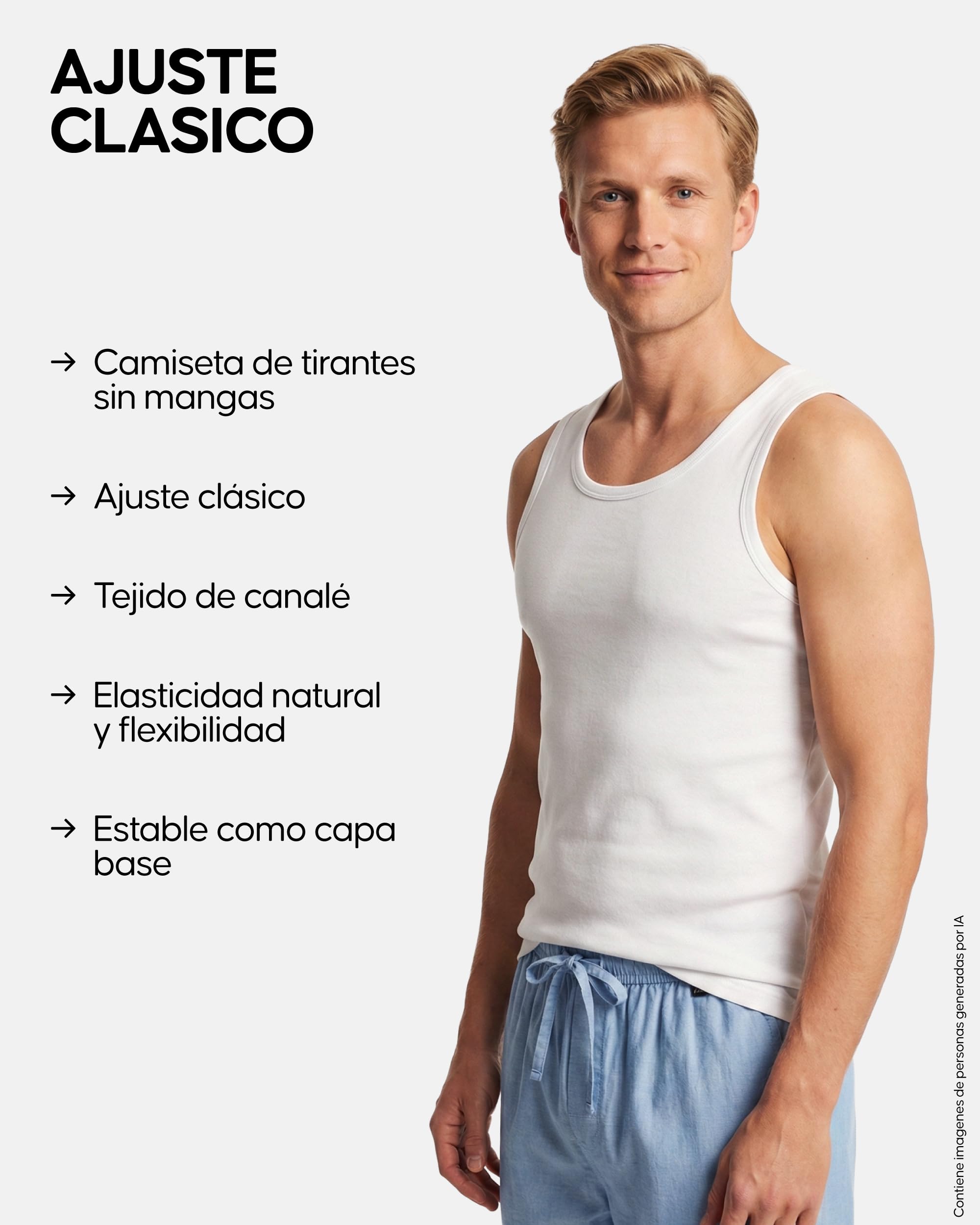 DANISH ENDURANCE Camiseta de Tirantes Hombre Algodón Orgánico, 3 Pack
