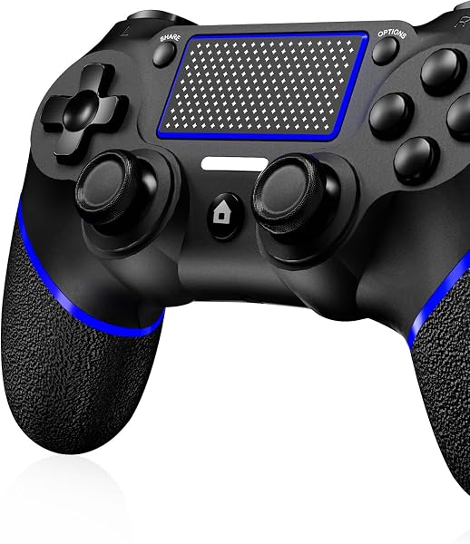 Shiptree Controller Wireless per PS-4, Gamepad Joystick Controller per Ps4/Pro/Slim/PC, Batteria da 600mAH, Doppia Vibrazione, Giroscopio, jack per Cuffie da 3,5mm,Touch Panel - 1