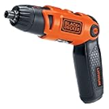 BLACK+DECKER Electric Screwdriver, Cordless, 180 RPM, 3.6V, Spindle Lock with Pivoting Handle, Charger and 2 Hex Shank Bits Included (Li2000)