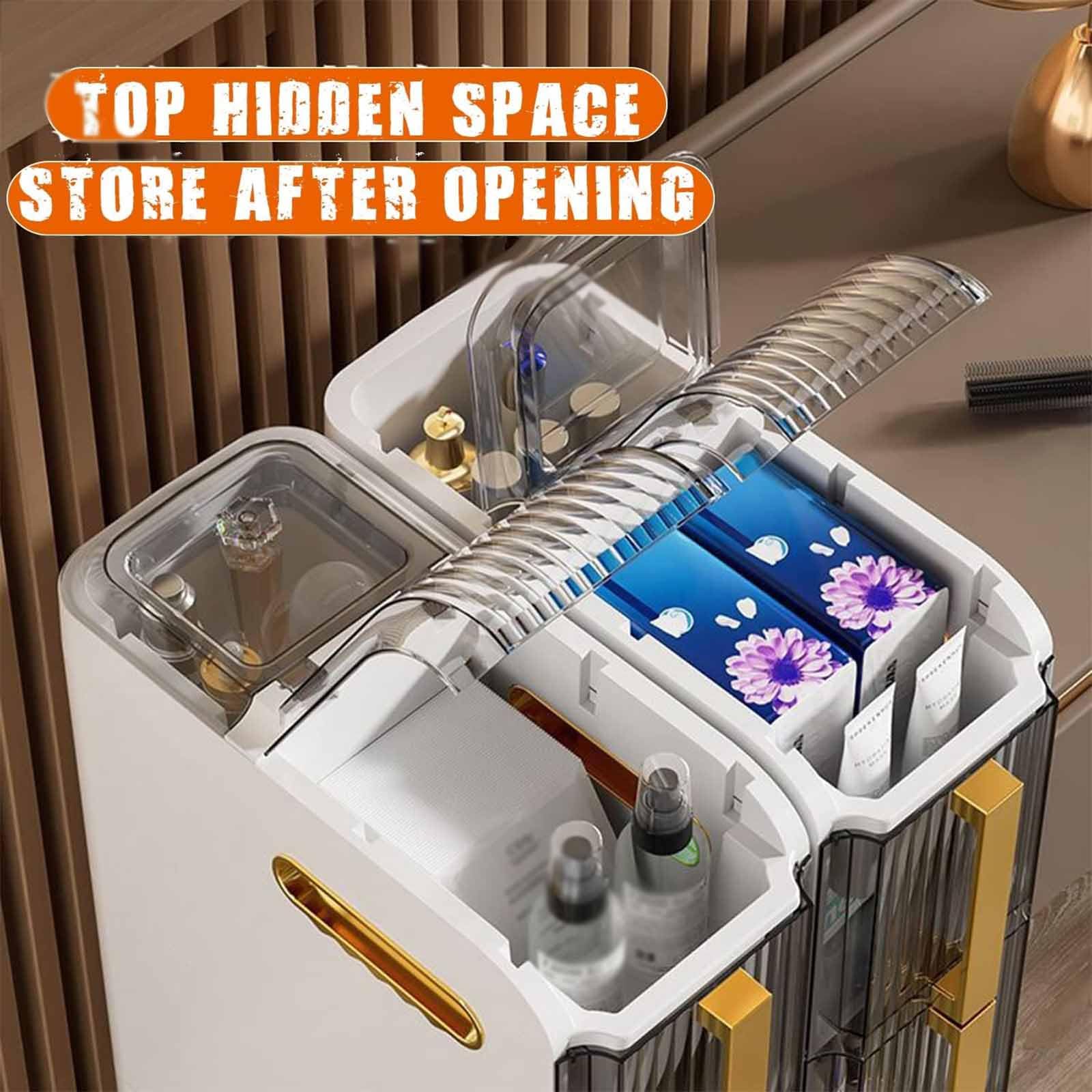 Gabinete de almacenamiento de piso Estrecho para baño Gabinete de almacenamiento de baño - Gabinete de almacenamiento de Papel higiénico de Pie Delgado - Estante de esqu
