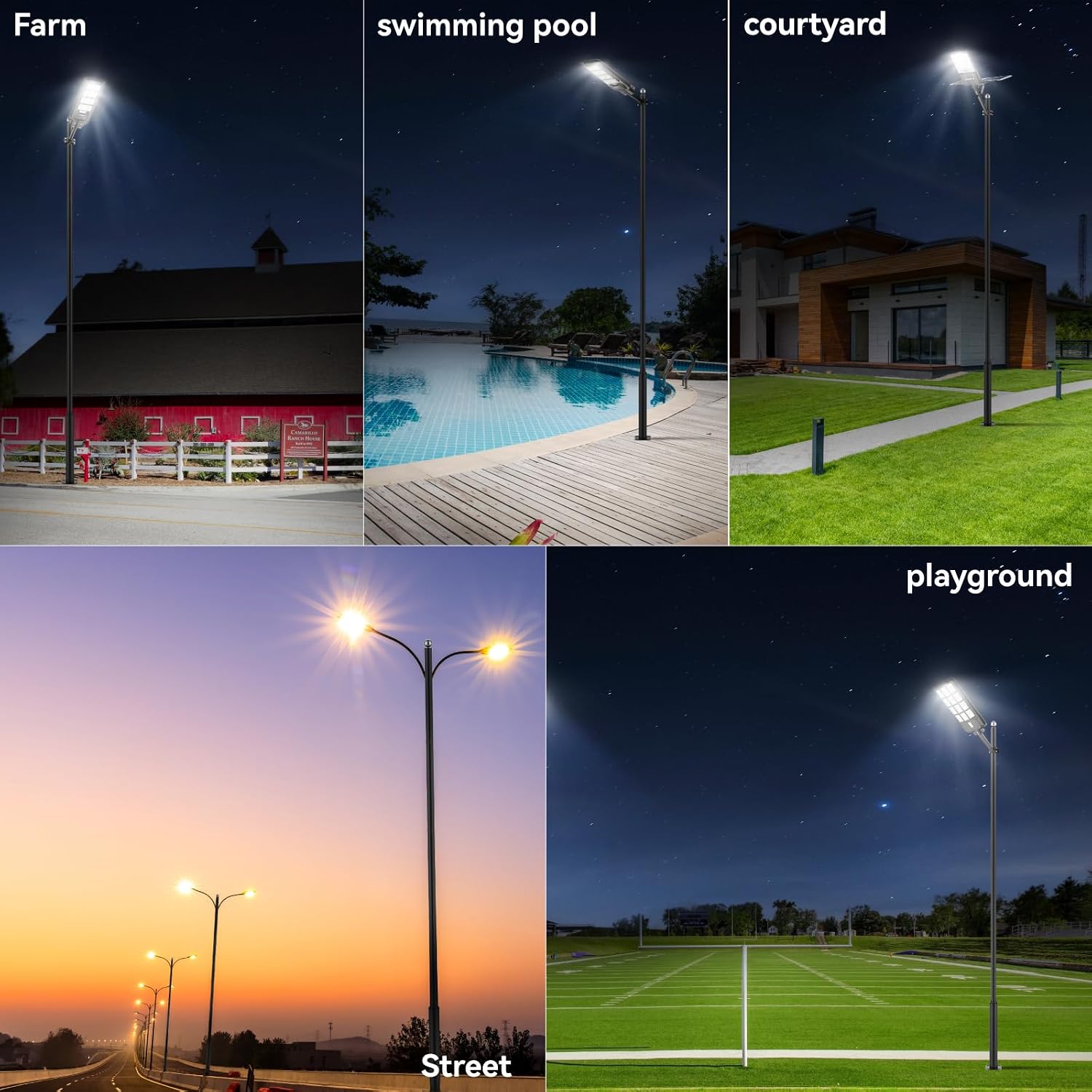 LANGY Street Light Pole 20FT, Metal Solar Lamp Posts for Outdoor Light, Solar Light Pole Street Lamp Post Accessory for Street Courtyard Porch Exterior Patio Flag Lighting Fixtures
