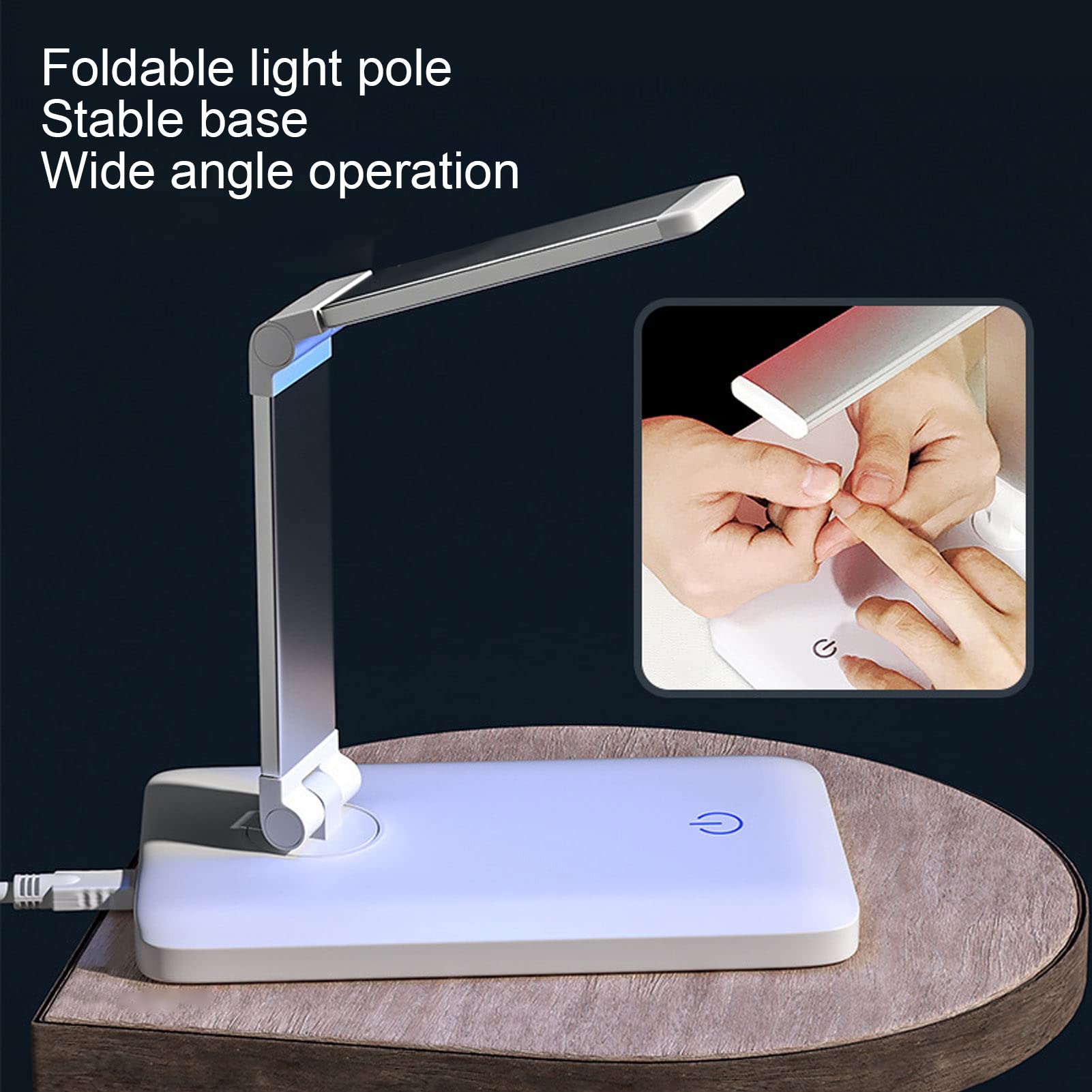 Cordless Nail Lamp, Gooseneck LED Mini UV Nail Lamp, Rechargeable Portable Angle Adjustable Nail Dryer, Foldable, Quick Curing, for Curing, Home, Salon Decoration 12W