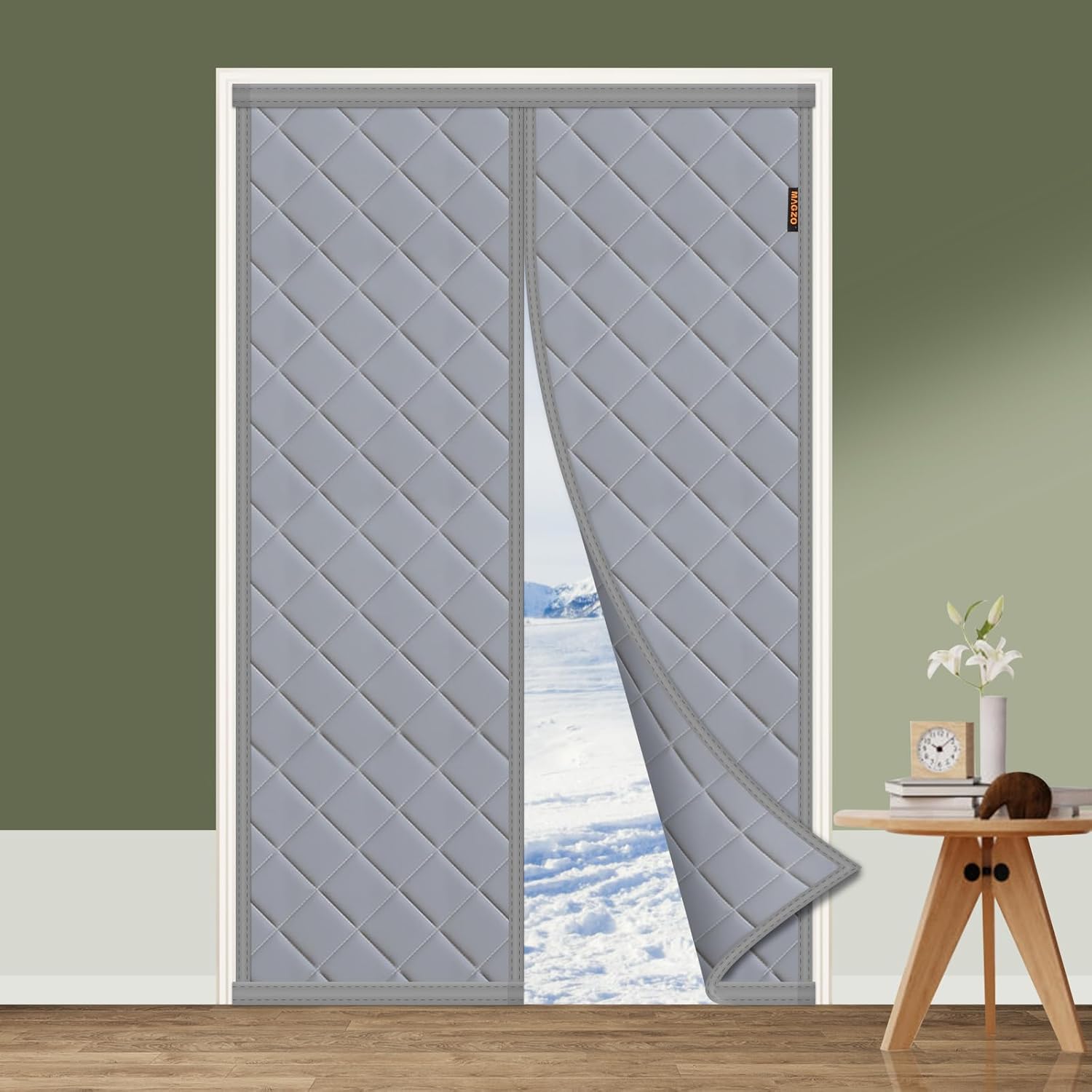 MAGZO Thermal Door Curtain 100x205cm, Insulated Door Cover for