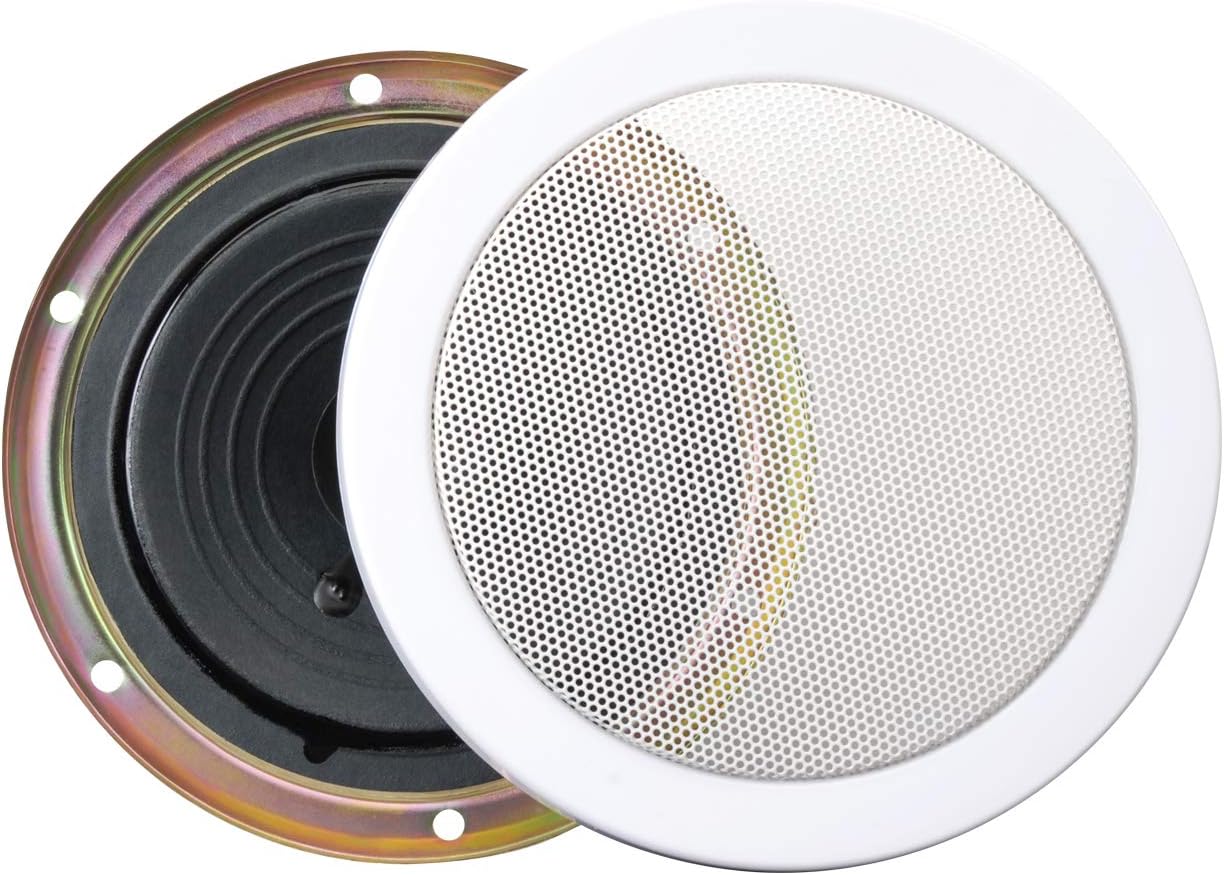 Magnadyne 5.25” Dual Cone Slim Mount Speakers, Perfect for RVs & Motorhomes - White