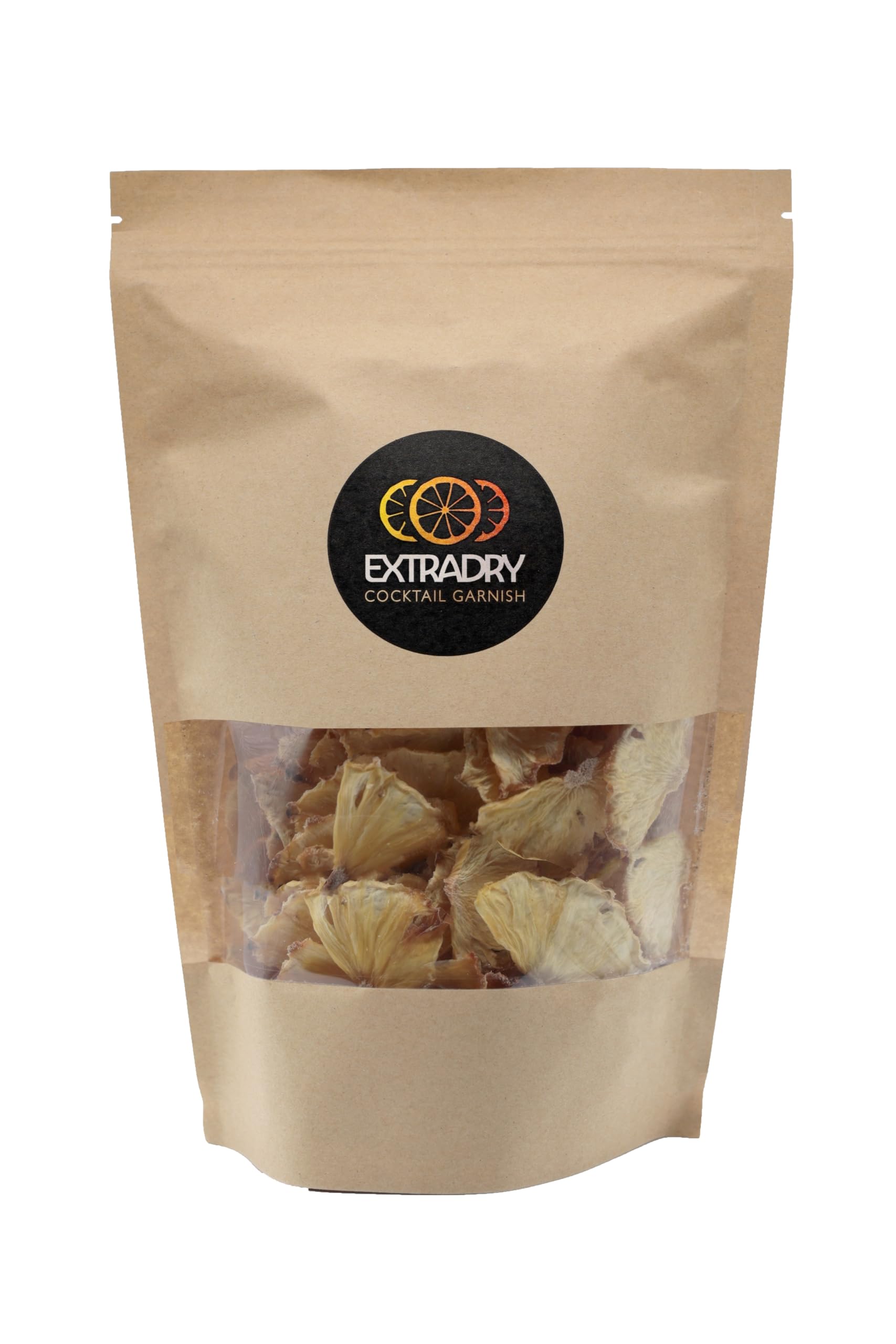 Extra Dry - Piña Deshidratada para Cócteles | 65 Medias Rodajas de Piña Seca | Bolsa Grande de 168 g | Fruta 100% Natural | Sin Azúcar Añadido