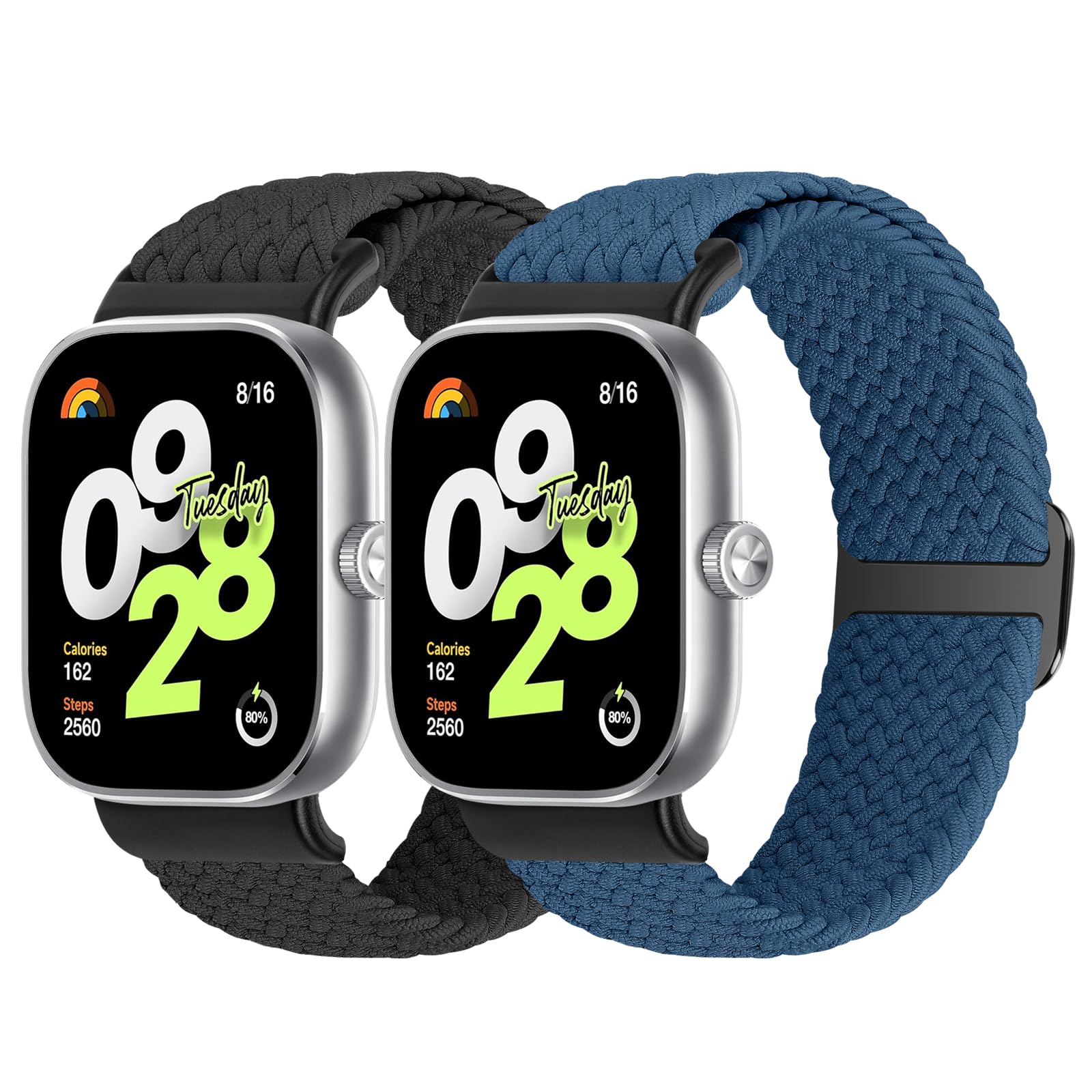 Correas trenzadas compatibles con Xiaomi Redmi Watch 4/5/Xiaomi Band 8 Pro/9 Pro, pulsera de repuesto de nailon elástico ajustable para Mi Band 9 Pro/8 Pro/Redmi Watch 4