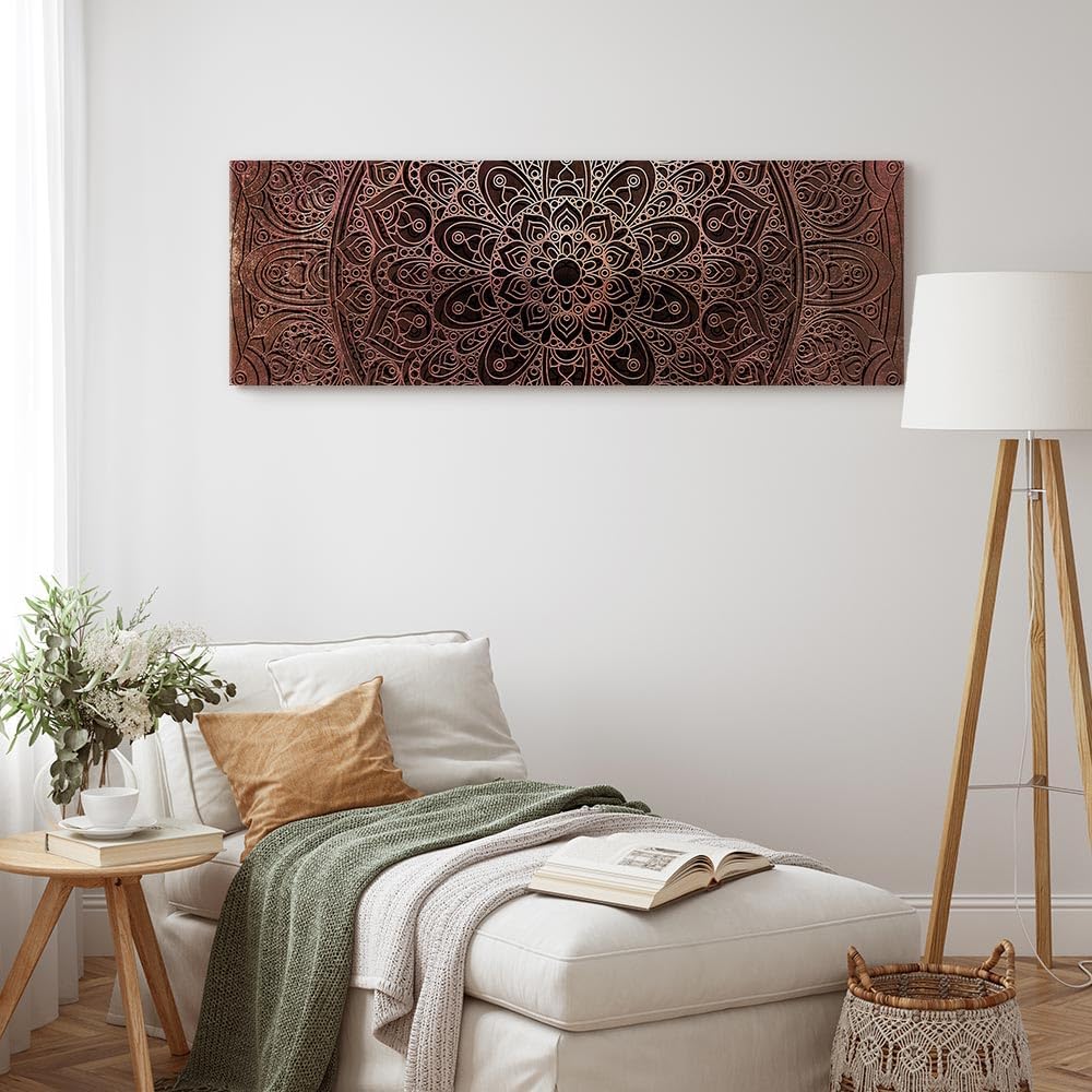 artgeist Acoustic Canvas Wall Art Print Mandala 47x16 in - 1pcs Picture with Acoustic Foam Sound Print Artwork Room Acoustics Soundproofing Orient Zen f-A-0594-b-c