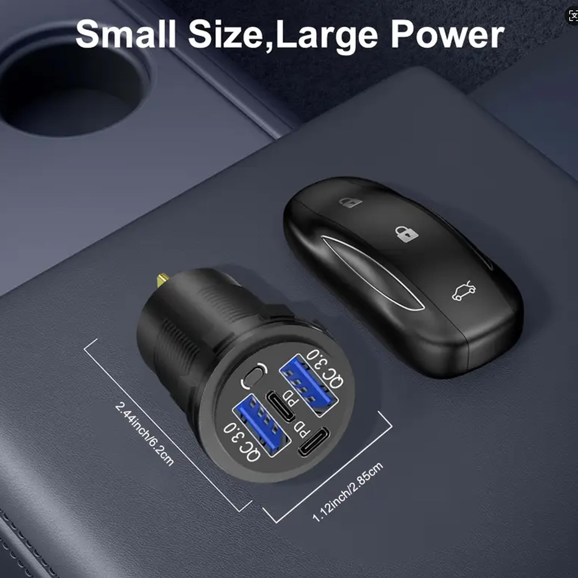 12 V USB-Ladegerät mit 4 Anschlüssen, schnelles Aufladen, 3.0 Anschlüsse, 12 V, mit Schalter für Marine, Boot, Motorrad, Wohnmobil, Golfwagen (eine Packung)