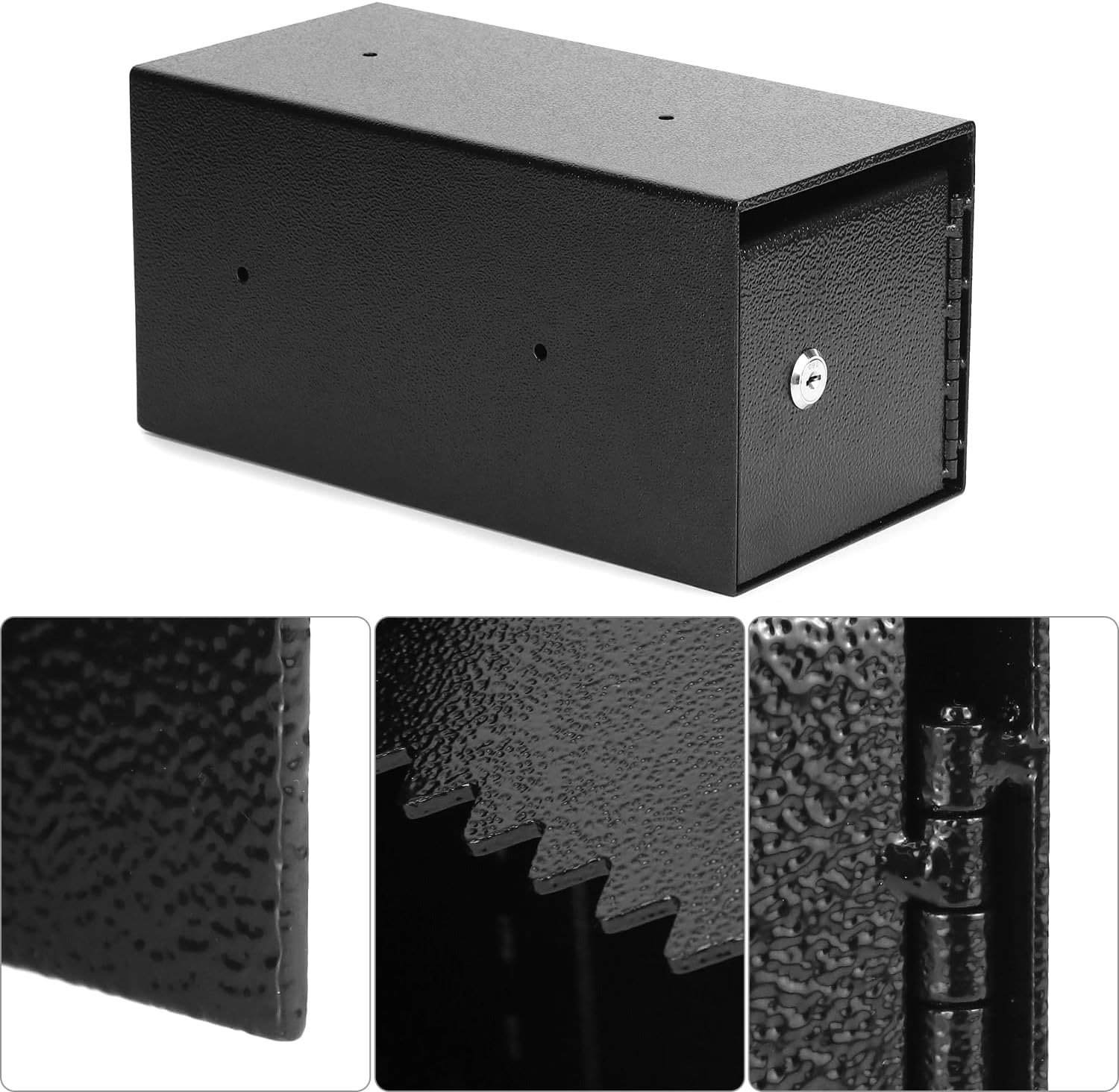 QWORK Heavy-Duty Key Lock Depository Drop Safe Lock Box with Anti-Theft Slot for Cash,Key, Receipts, Document Storage - for Small Businesses, Retail