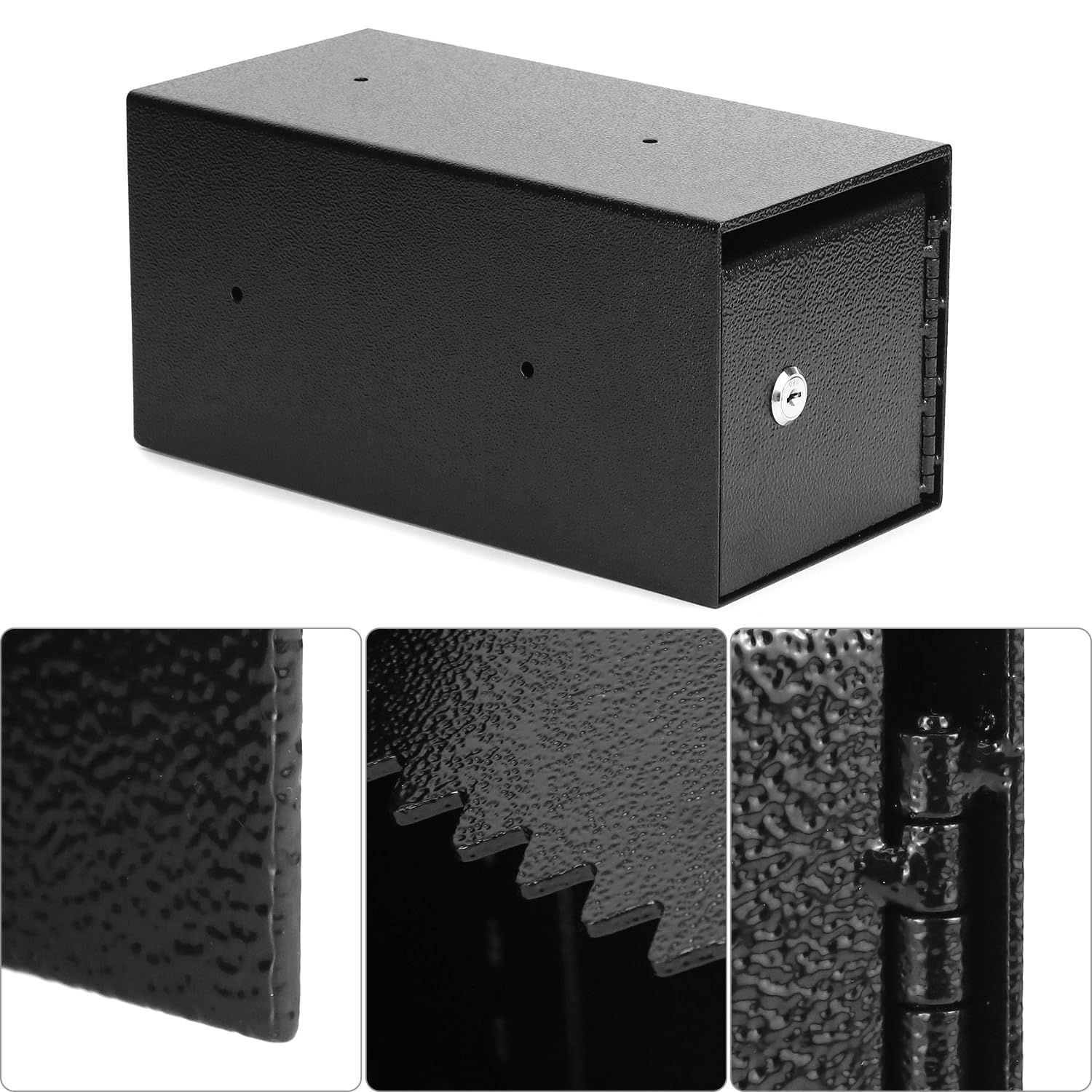 QWORK Caja fuerte resistente con 2 llaves, diseño de ranura unidireccional antirrobo para almacenamiento seguro de efectivo, llaves y documentos, ideal para pequeñas empresas, minoristas, iglesias y