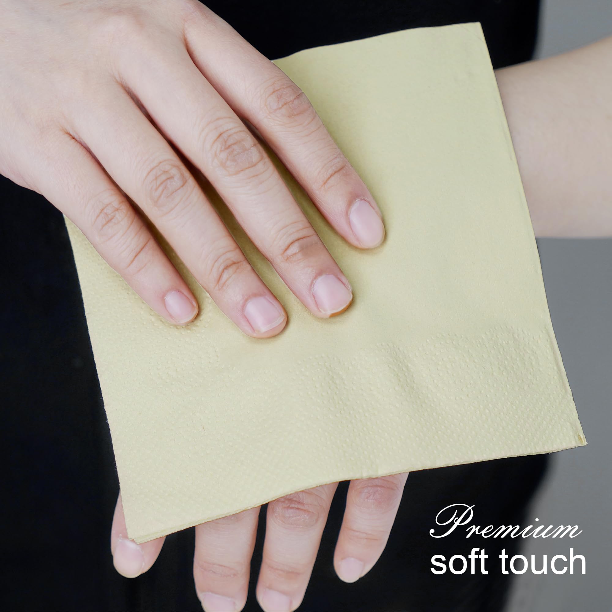 JINVOGREE - 1000 servilletas de cóctel de bambú desechables de 2 capas plegadas de 5.3 x 5.3 pulgadas, respetuosas con el medio ambiente, compostables, para bares, almuerzos, fiestas, restaurantes y